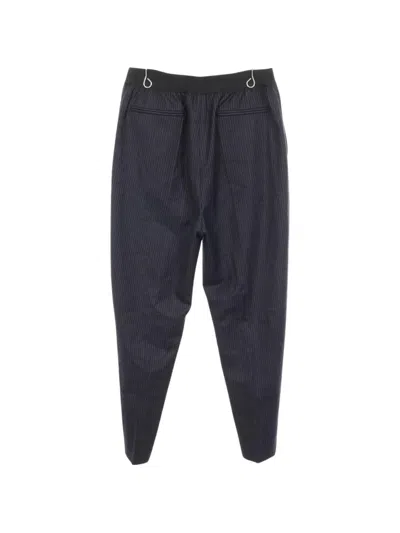 Pre-owned Celine 2010s Pinstripe-print Trousers In Blue