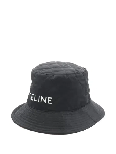 Pre-owned Celine 2010s Quilted Bucket Hat In Black