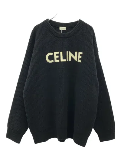 Pre-owned Celine 2010s Ribbed-knit Lambswool Sweater In Black
