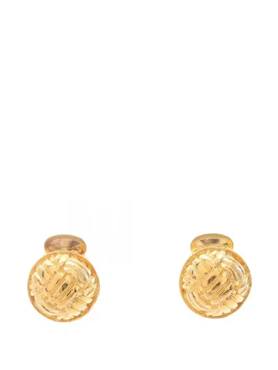 Pre-owned Celine 2010s Round Clip-on Earrings In Gold