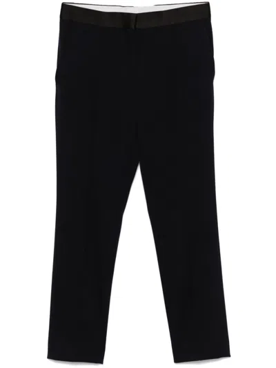 Pre-owned Celine 2010s Satin-trim Trousers In Blue