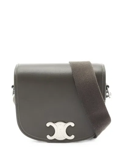 Pre-owned Celine 2010s Small Buzas Triomphe Shoulder Bag In Green