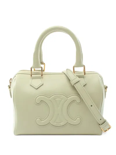 Pre-owned Celine 2010s Small Cuir Triomphe Two-way Handbag In Green