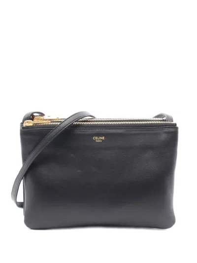 Pre-owned Celine 2010s Small Trio Shoulder Bag In Black