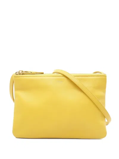 Pre-owned Celine 2010s Small Trio Shoulder Bag In Yellow