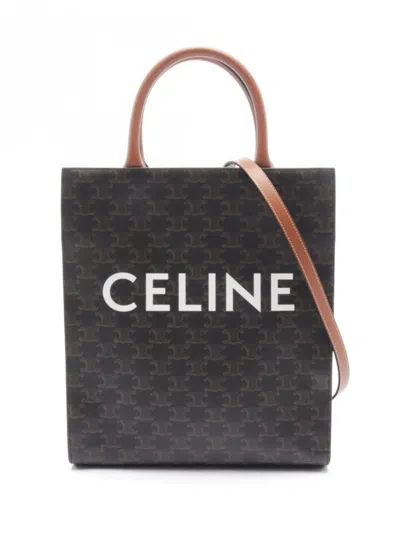Pre-owned Celine 2010s Small Vertical Hippopotamus Triomphe Tote Bag In Black