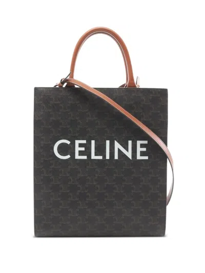 Pre-owned Celine 2010s Small Vertical Hippopotamus Two-way Handbag In Brown