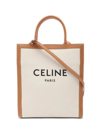 Pre-owned Celine 2010s Small Vertical Hippopotamus Two-way Handbag In White