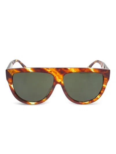 Pre-owned Celine 2010s Tortoiseshell Geometric-frame Sunglasses In Brown
