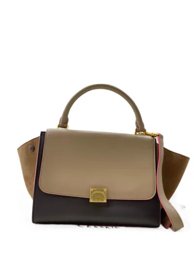 Celine 2010s Trapeze Flap Handbag In Brown