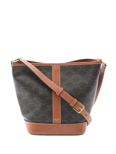 Pre-owned Celine 2010s Triomphe Bucket Bag In Black