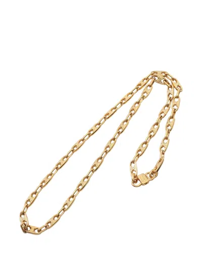 Pre-owned Celine 2010s Triomphe Chain Necklace In Gold
