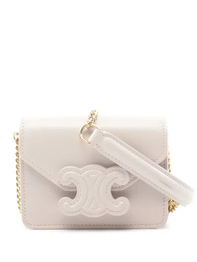 Pre-owned Celine 2010s Triomphe Chain Shoulder Bag In Pink