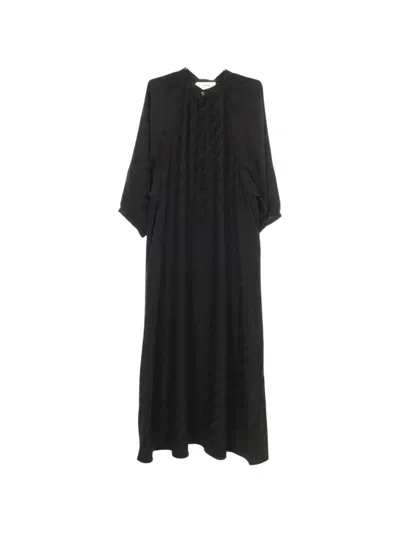 Pre-owned Celine 2010s Triomphe Chain-pattern Maxi Dress In Black