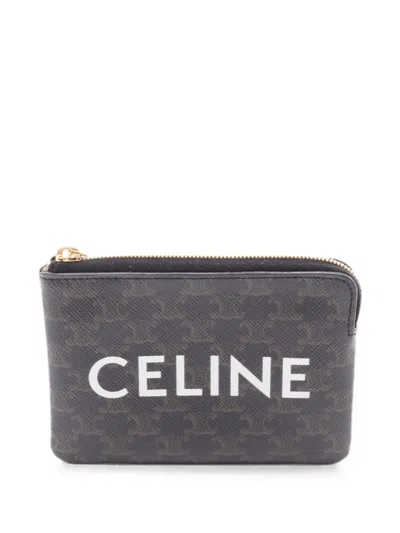 Pre-owned Celine 2010s Triomphe Coin Purse In Black