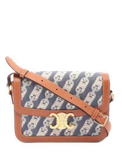 Pre-owned Celine 2010s Triomphe Denim Shoulder Bag