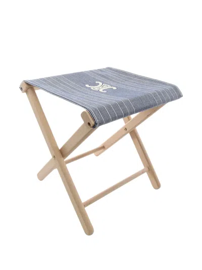 Pre-owned Celine 2010s Triomphe Folding Chair In Neutral