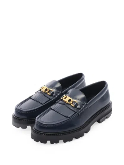 Pre-owned Celine 2010s Triomphe Margaret Loafers In Blue