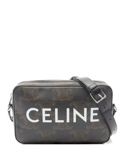 Pre-owned Celine 2010s Triomphe Messenger Bag In Black
