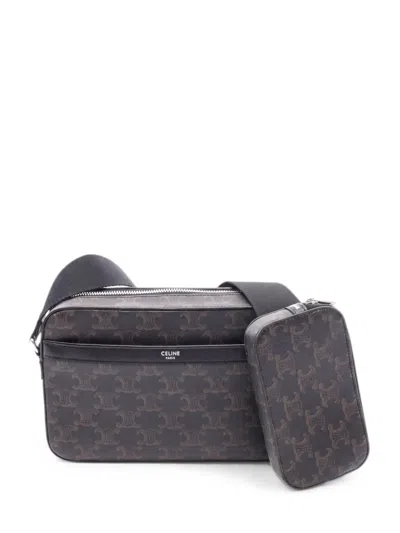 Pre-owned Celine 2010s Triomphe Messenger Bag In Black