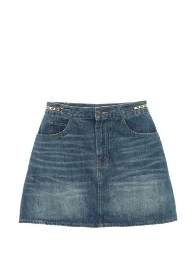 Pre-owned Celine 2010s Triomphe Mini Skirt In Blue