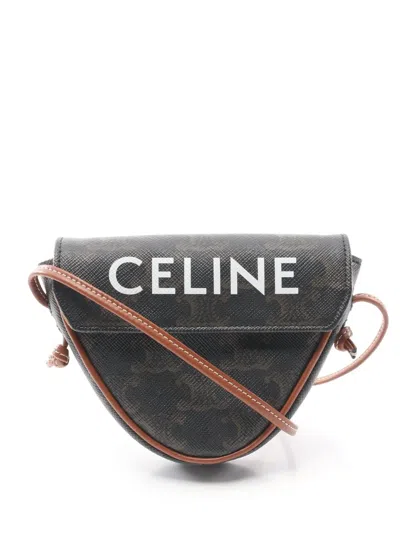 Pre-owned Celine 2010s Triomphe Shoulder Bag In Black
