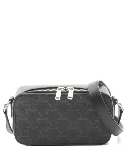 Pre-owned Celine 2010s Triomphe Shoulder Bag In Black