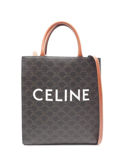 Pre-owned Celine 2010s Triomphe Vertical Tote Bag In Brown