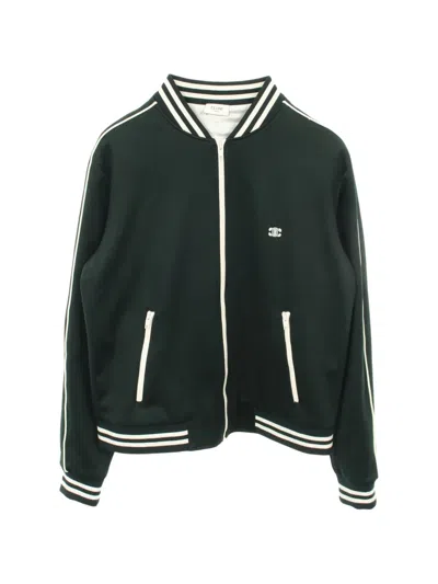 Pre-owned Celine 2010s Triomphe Zip-up Track Jacket In Green