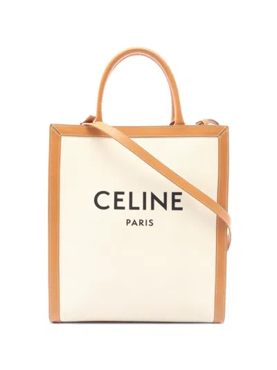 Pre-owned Celine 2010s Vertical Hippopotamus Tote Bag In Neutral