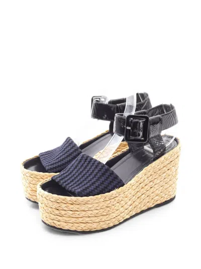 Pre-owned Celine 2010s Wedge-heel Espadrilles In Black