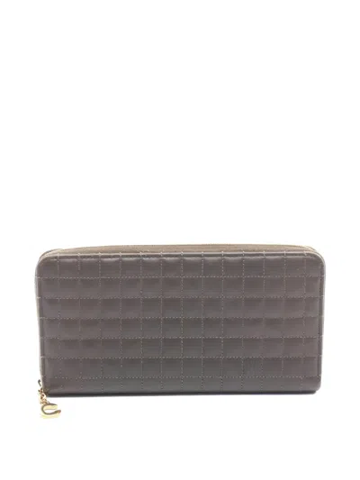 Pre-owned Celine 2010s Zip-around Leather Wallet In Brown