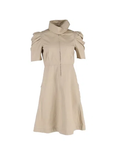Pre-owned Celine 2010s Zip Midi Dress In Neutral