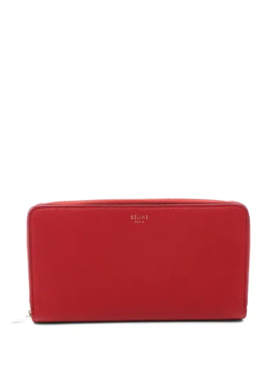 Pre-owned Celine 2010s Zip-around Leather Wallet In Red
