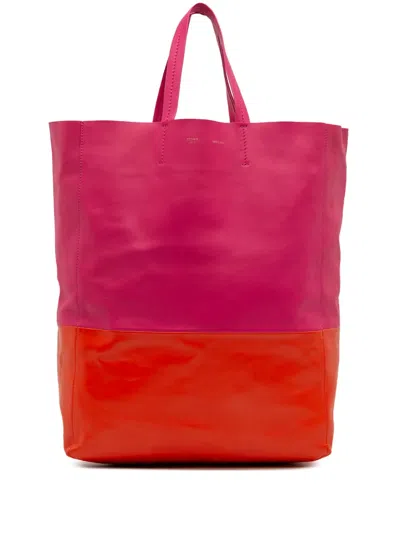 Pre-owned Celine 2011 Bicolor Leather Vertical Cabas Tote Bag In Pink