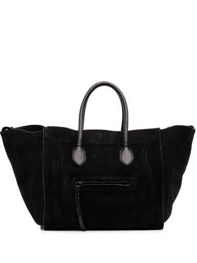 Pre-owned Celine 2011 Large Suede Phantom Luggage Tote Bag In Black