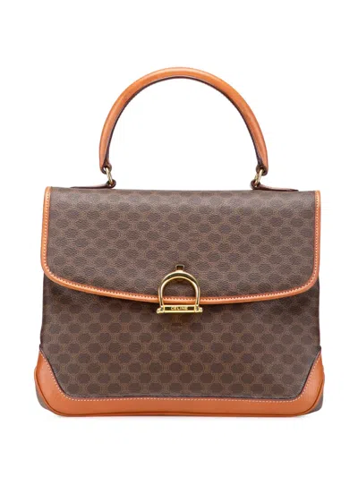 Pre-owned Celine 2011 Macadam Coated Canvas Handbag In Brown