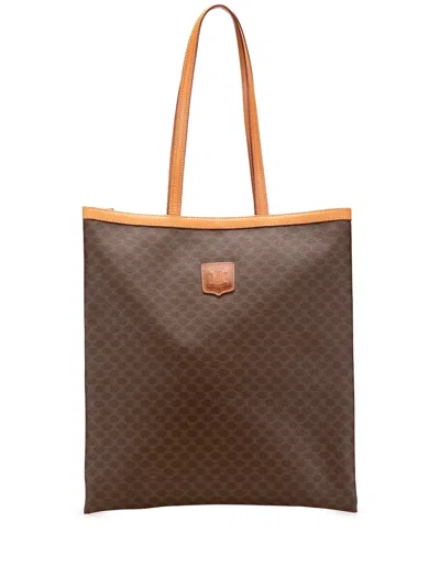 Pre-owned Celine 2011 Macadam Coated Canvas Tote Bag In Brown