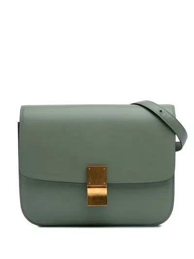 Pre-owned Celine 2011 Medium Calfskin Classic Box Crossbody Bag In Green