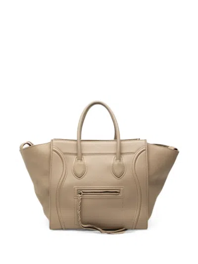 Pre-owned Celine 2011 Medium Leather Luggage Phantom Tote Bag In Neutrals