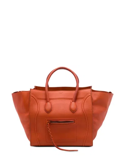 Pre-owned Celine 2011 Medium Leather Phantom Luggage Tote Bag In Orange