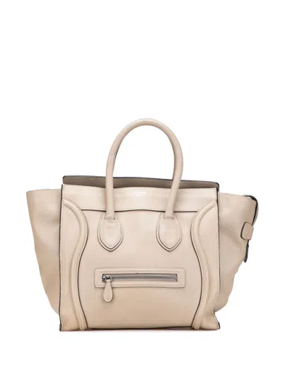 Pre-owned Celine 2011 Mini Calfskin Luggage Tote Bag In Brown