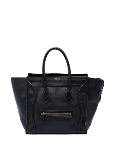 Pre-owned Celine 2011 Mini Leather Luggage Tote Bag In Black