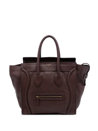 Pre-owned Celine 2011 Mini Leather Luggage Tote Bag In Brown