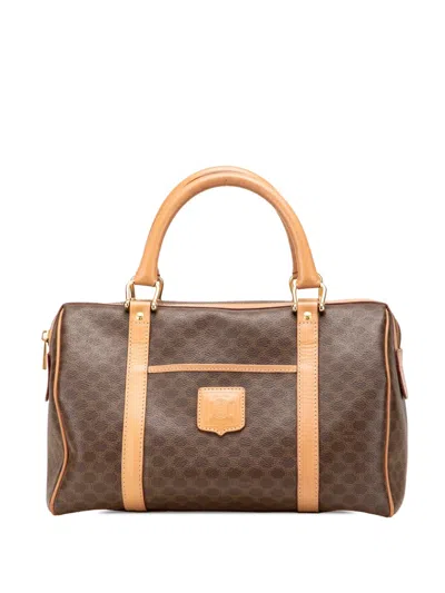 Pre-owned Celine 2012-2018 Macadam Coated Canvas Boston Bag