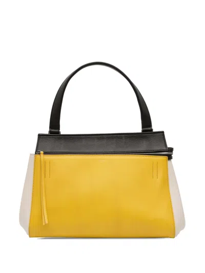 Pre-owned Celine 2012-2018 Medium Tricolor Leather Edge Handbag In Yellow