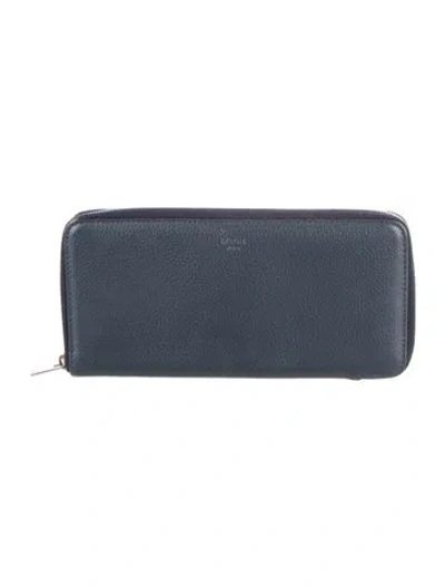 Pre-owned Celine 2012  Zip Around Wallet Continental Wallet In Blue