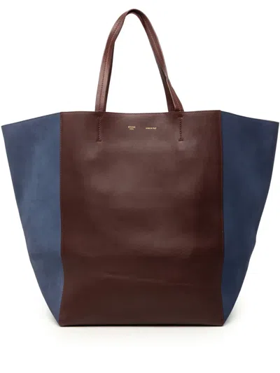 Pre-owned Celine 2012 Large Bicolor Suede And Calfskin Phantom Cabas Tote Bag In Red