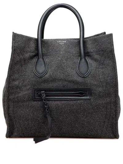 Pre-owned Celine 2012 Large Wool Phantom Luggage Tote Bag In Gray