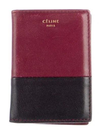 Pre-owned Celine 2012 Leather Bifold Wallet In Burgundy